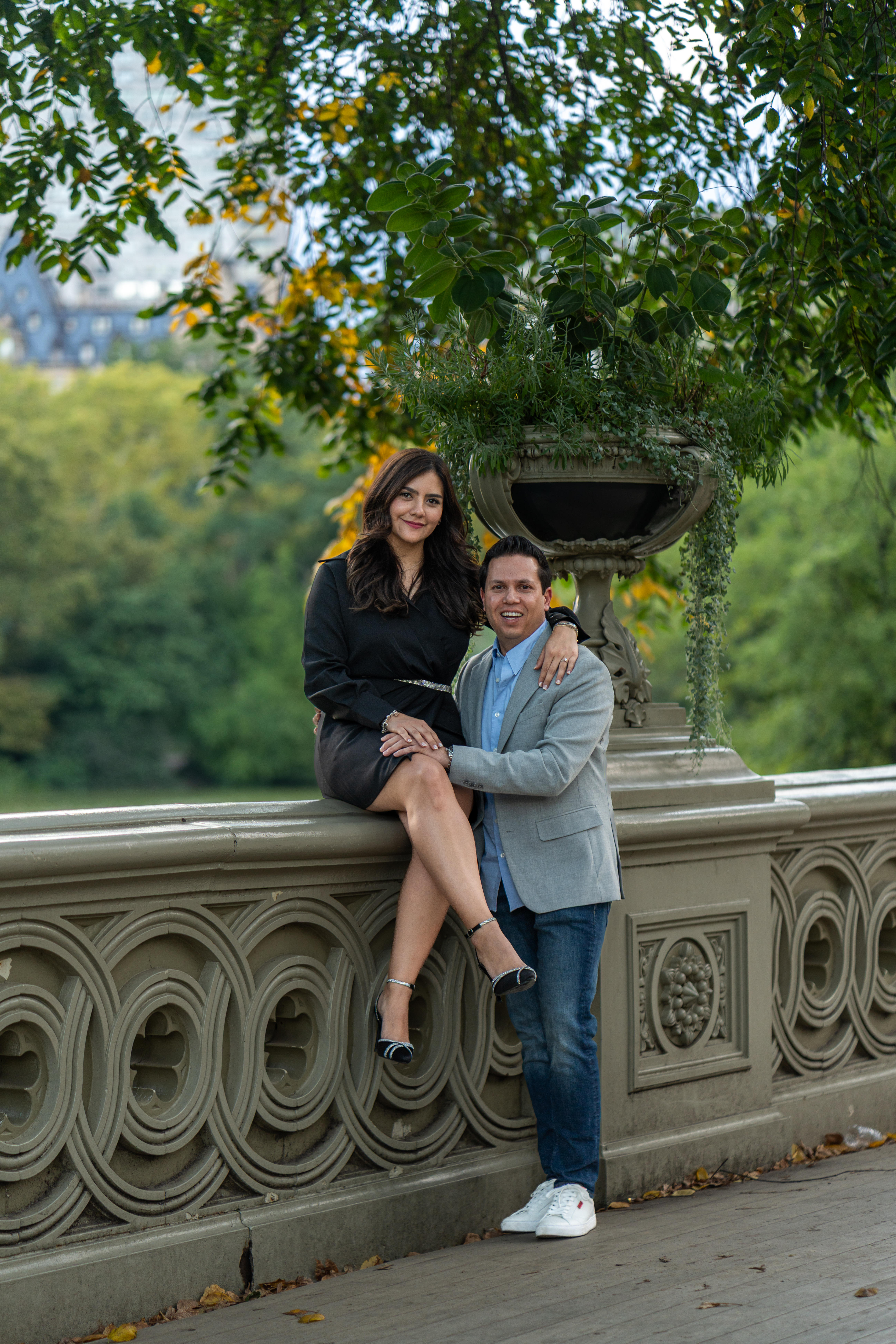 En el puente Bow Bridge